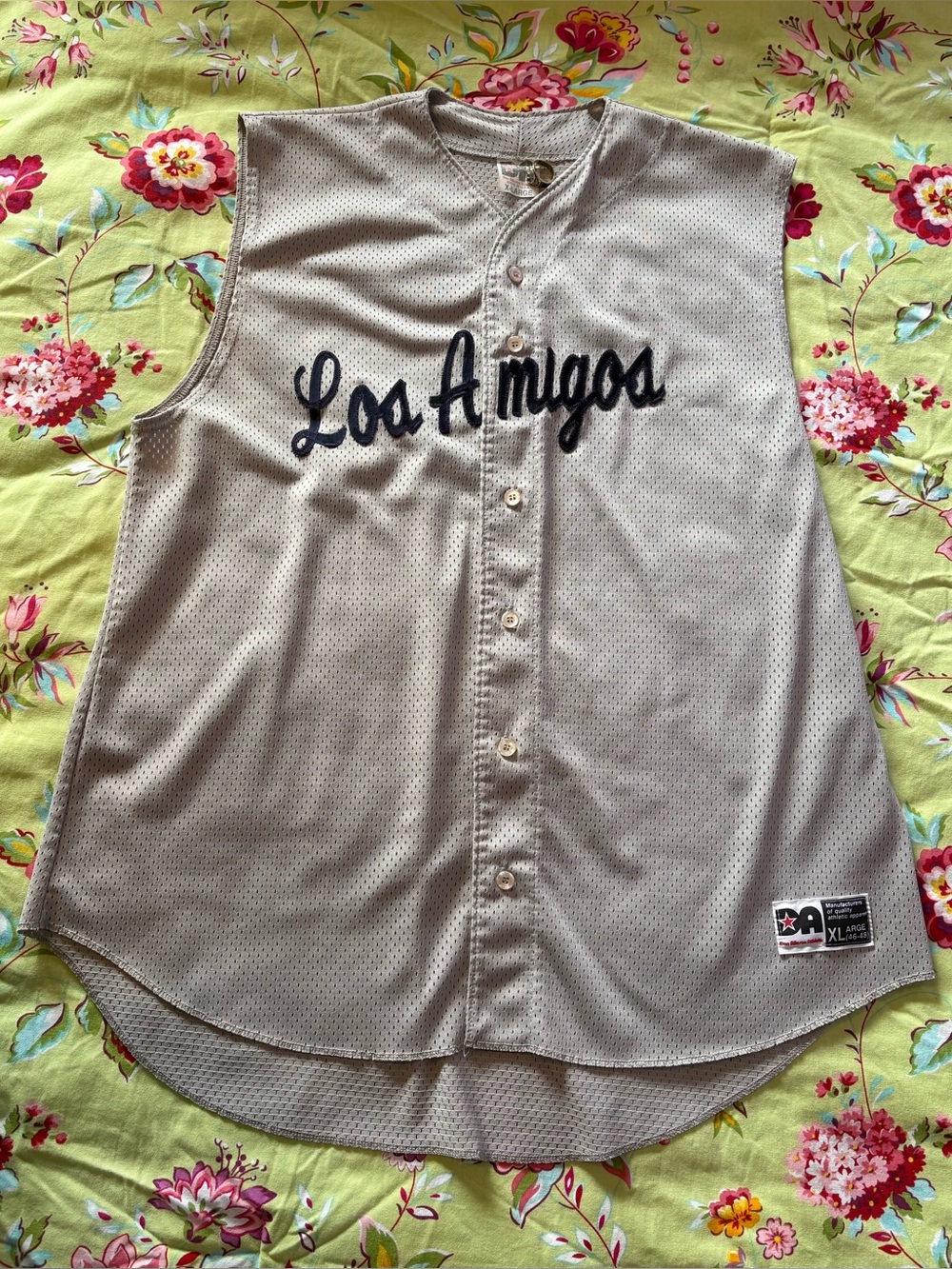 Los Amigas x Don Alleson Athletics gray sleeveless baseball jersey XL 33x25 EUC